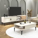 Marin Tv Ünitesi 180 Cm - Orta Sehpa Seti Çizgi Desenli, Set