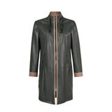 Marina Kadın Yeşil Oversize Deri Kaban 26SGD5675U4