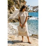 Marina Swimwear El Örgüsü Hasır Çanta - Bej CNT2603-1