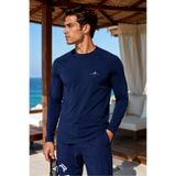 Marina Swimwear Erkek Likralı Uzun Kollu Yüzme Tişörtü - Lacivert | T2601