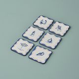 Marine 6'lı Bardak Altlığı (10X10 Cm) - 10 x 10 cm