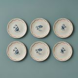 Marine Porselen 6'lı Pasta Tabağı Seti Mavi (19 Cm)