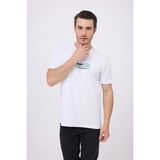 Marıne Tee™ Deniz Temalı Ribana Bisiklet Yaka Pamuk T-Shirt - Deniz Köpüğü