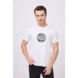 Marıne Tee™ Deniz Temalı Ribana Bisiklet Yaka Pamuk T-Shirt - Saf Beyaz - 2XL