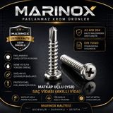 Marinox 3,5 mm Matkap Uçlu (Ysb) Saç Vidası (Akıllı Vida) Dın 7504O A2 Aısı 304 Kalite Paslanmaz Krom - 3,5x13 - 100 Adet