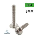 Marinox M3 Paslanmaz Pullu Bombe Baş Imbus Civata Çeşitleri ( 20 Adet) - 3x10