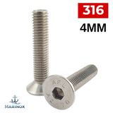 Marinox M4 Paslanmaz Havşa Baş Imbus Civata Çeşitleri DIN7991 A2 Aısı 304 Kalite (25 Adet) - 4x30
