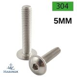 Marinox M5 A2 304 Paslanmaz Pullu Bombe Baş Imbus Civata 10’lu / 20’li Set - 5x30 - 20 Adet