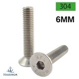 Marinox M6 Paslanmaz Havşa Baş Imbus Civata Çeşitleri DIN7991 A2 Aısı 304 Kalite ( 25 Adet) - 6x20