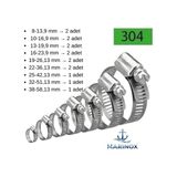 Marinox Paslanmaz Hortum Kelepçesi Seti Aısı 304 Marine Inox Ayarlanabilir Karışık Set - Karışık Marine Premium Set 15 Parça (8-58 mm)