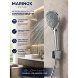 Marinox Royal 5 Fonksiyonlu El Duşu Seti 150 cm Spiral Hortumlu Krom Duş Askılı Duş Başlığı Takımı - Gümüş - Gri