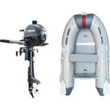 Marinport 2.30 Ahşap Taban Şişme Bot + Yamaha 2.5 Hp Deniz Motoru - Gri