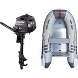 Marinport 2.70 Alüminyum Taban Şişme Bot + Mercury 3.5 Hp Deniz Motoru - Gri