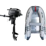 Marinport 2.70 Alüminyum Taban Şişme Bot + Suzuki 2.5 Hp Deniz Motoru - Gri