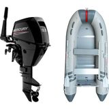 Marinport 3.00 Ahşap Taban Şişme Bot + Mercury 9.9 Hp Deniz Motoru - Gri