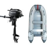 Marinport 3.00 Ahşap Taban Şişme Bot + Suzuki 2.5 Hp Deniz Motoru - Gri