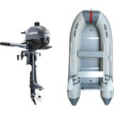 Marinport 3.00 Ahşap Taban Şişme Bot + Yamaha 2.5 Hp Deniz Motoru - Gri