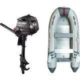 Marinport 3.00 Alüminyum Taban Şişme Bot + Mercury 3.5 Hp Deniz Motoru - Gri