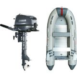 Marinport 3.00 Alüminyum Taban Şişme Bot + Yamaha 6 Hp Deniz Motoru - Gri