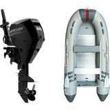 Marinport 3.70 Alüminyum Taban Şişme Bot + Mercury 20 Hp Deniz Motoru - Gri