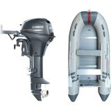 Marinport 4.00 Ahşap Taban Şişme Bot + Yamaha 9.9 Hp Deniz Motoru - Gri