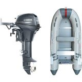 Marinport 4.00 Alüminyum Taban Şişme Bot + Yamaha 9.9 Hp Deniz Motoru - Gri