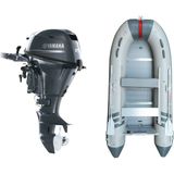 Marinport 4.30 Ahşap Taban Şişme Bot + Yamaha 15 Hp Deniz Motoru - Gri