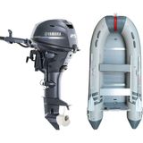 Marinport 4.30 Ahşap Taban Şişme Bot + Yamaha 25 Hp Deniz Motoru - Gri