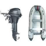 Marinport 4.30 Alüminyum Taban Şişme Bot + Yamaha 9.9 Hp Deniz Motoru - Gri