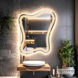 Mariont Led'li Lazer Kumlamalı Lavabo & Banyo Aynası (Dokunmatik Sensörlü) günışığı ledli 100 x 82