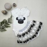 Mariposa Secret 1-2-3 Yaş Payetli Mickey Nakışlı Kısa Kollu Brode Etekli 2li Kız Bebek Takımı Siyah Mariposa - 2 Yaş