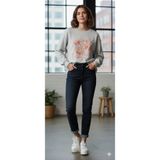 MARIQUITA Taşlı Gülen Yüz Sweatshirt