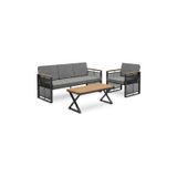 Maris Bahçe Balkon Oturma Takımı | Metal Karkas, 3+1 Koltuk, Teak Masa