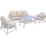 Marise | Üçlü Rattan Bahçe Oturma Grubu | 3+1+1+Sehpalı Bahçe Takımı - Kahverengi - Standart