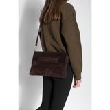 Marjin Kadın Clutch Portföy Çarpaz Askılı El ve Omuz Çantası Sonira Kahve Süet - Kahverengi Süet