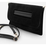 Marjin Kadın Clutch Portföy Çarpaz Askılı El ve Omuz Çantası Sonira Siyah Süet - Siyah - Süet