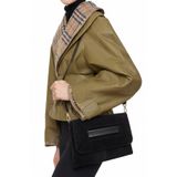 Marjin Kadın Clutch Portföy Çarpaz Askılı El ve Omuz Çantası Sonira Siyah Süet