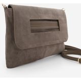 Marjin Kadın Clutch Portföy Çarpaz Askılı El ve Omuz Çantası Sonira Vizon Süet