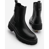 Marjin Kadın Elastik Yan Bantlı Günlük Bot Kolesya Siyah