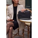 Marjin Kadın Fermuarlı İç Cepli Çapraz Askılı Clutch & Portföy El ve Omuz Çantası Faris Siyah