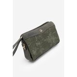 Marjin Kadın Fermuarlı Iç Cepli Clutch Çapraz Askılı El ve Omuz Çantası Faris - Haki
