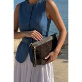 Marjin Kadın Hakiki Deri Clutch Portföy El Çantası Endoz Kahve Süet