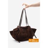 Marjin Kadın Hakiki Deri Shopper El ve Omuz Çantası Yorita Kahve Süet