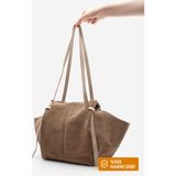 Marjin Kadın Hakiki Deri Shopper El ve Omuz Çantası Yorita Vizon Süet