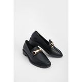 Marjin Kadın Loafer Makosen Casual Tokalı Günlük Ayakkabı Tonyas Siyah