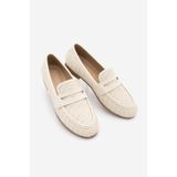Marjin Kadın Loafer Makosen Örgü Desen Günlük Ayakkabı Karnel Ekru