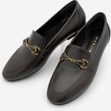 Marjin Kadın Loafer Makosen Tokalı Klasik Günlük Ayakkabı Tavelo Kahve
