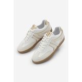 Marjin Kadın Sneaker Bağcıklı Retro Spor Ayakkabı Denor Altın