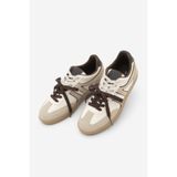 Marjin Kadın Sneaker Retro Çift Bağcıklı Spor Ayakkabı Forden Bej
