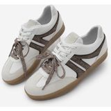 Marjin Kadın Sneaker Retro Forden Kahve Düz Topuklu Spor Ayakkabı Termo Malzeme ile Şık